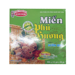 Acecook Instant Glasnudeln Schwein - Miến ăn liền sườn heo Phú Hương ( xanh lá) 58g