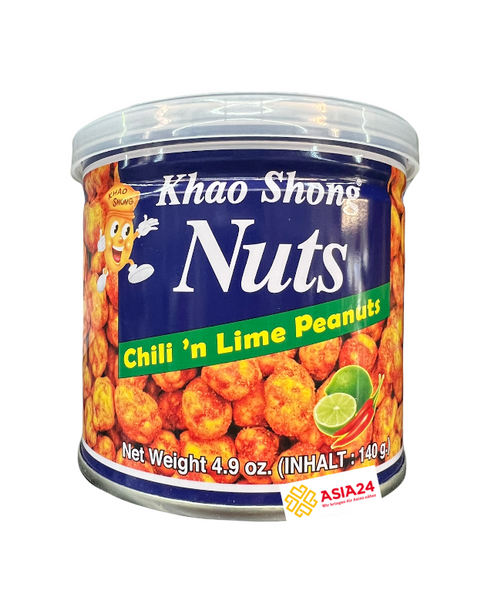 Erdnüsse mit Chili & Limette - Lạc, Đậu phộng cay lá chanh 140g KHAO SHONG