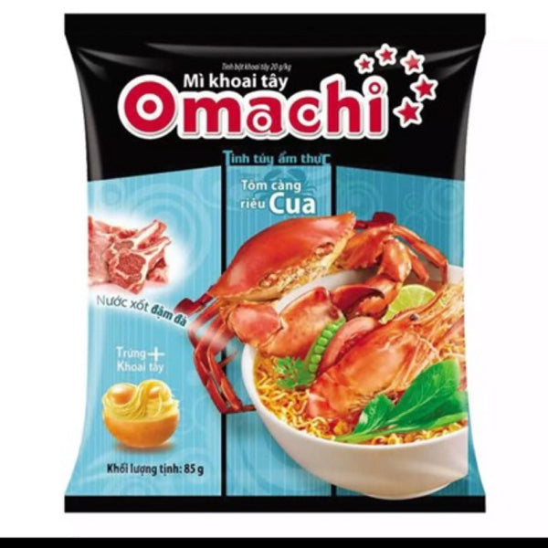 Omachi Instant-Nudel mit Krabbenkrebsgeschmack 80g - Mì ăn liền Omachi vị Tôm càng riêu cua 80g