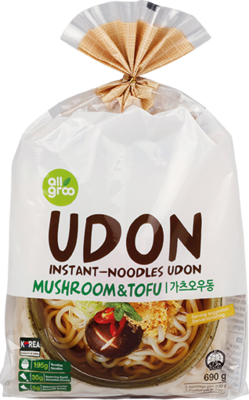 Udon Nudeln, Tofu und Pilze 3 Portionen 690g ALLGROO
