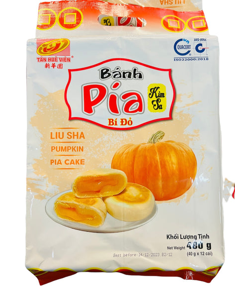 Liu Sha Pumpkin - Bánh pía kim sa bí đỏ 480g Tan Hue Vien