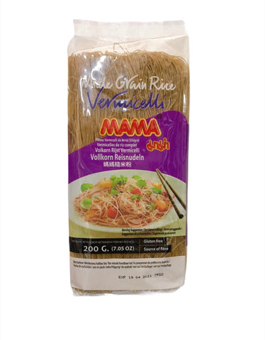 Mama Whole grain Rice Vermicelli- Vollkorn Reisnudeln Miến ngũ cốc nguyên hạt 200gr