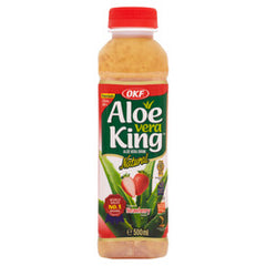 OKF Aloe Vera King Getränk Strawberry 500ml- Nước nha đam/lô hội vị dâu tây 500ml