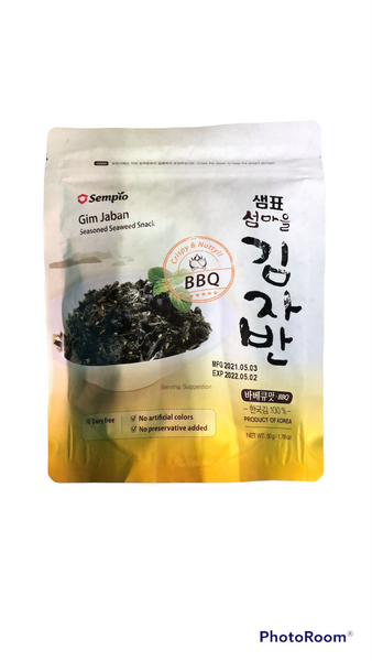 Sempio Gim Jaban Seaweed Snack BBQ 50g - Rong biền rang ăn liền vị BBQ 50g