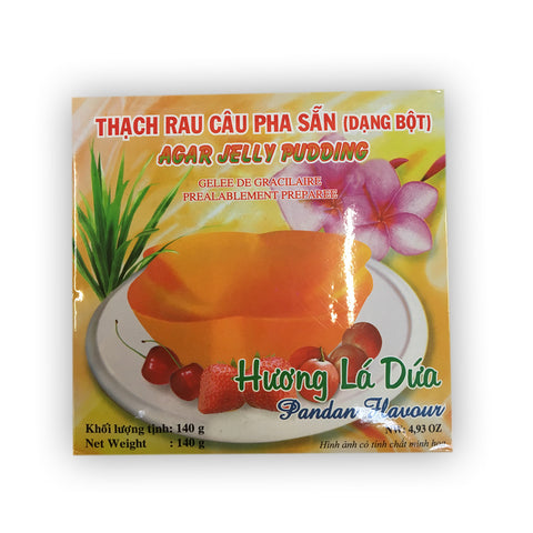Agar Jelly Pudding Pandan Flavour 140g - Bột rau câu Lá Dứa 140g